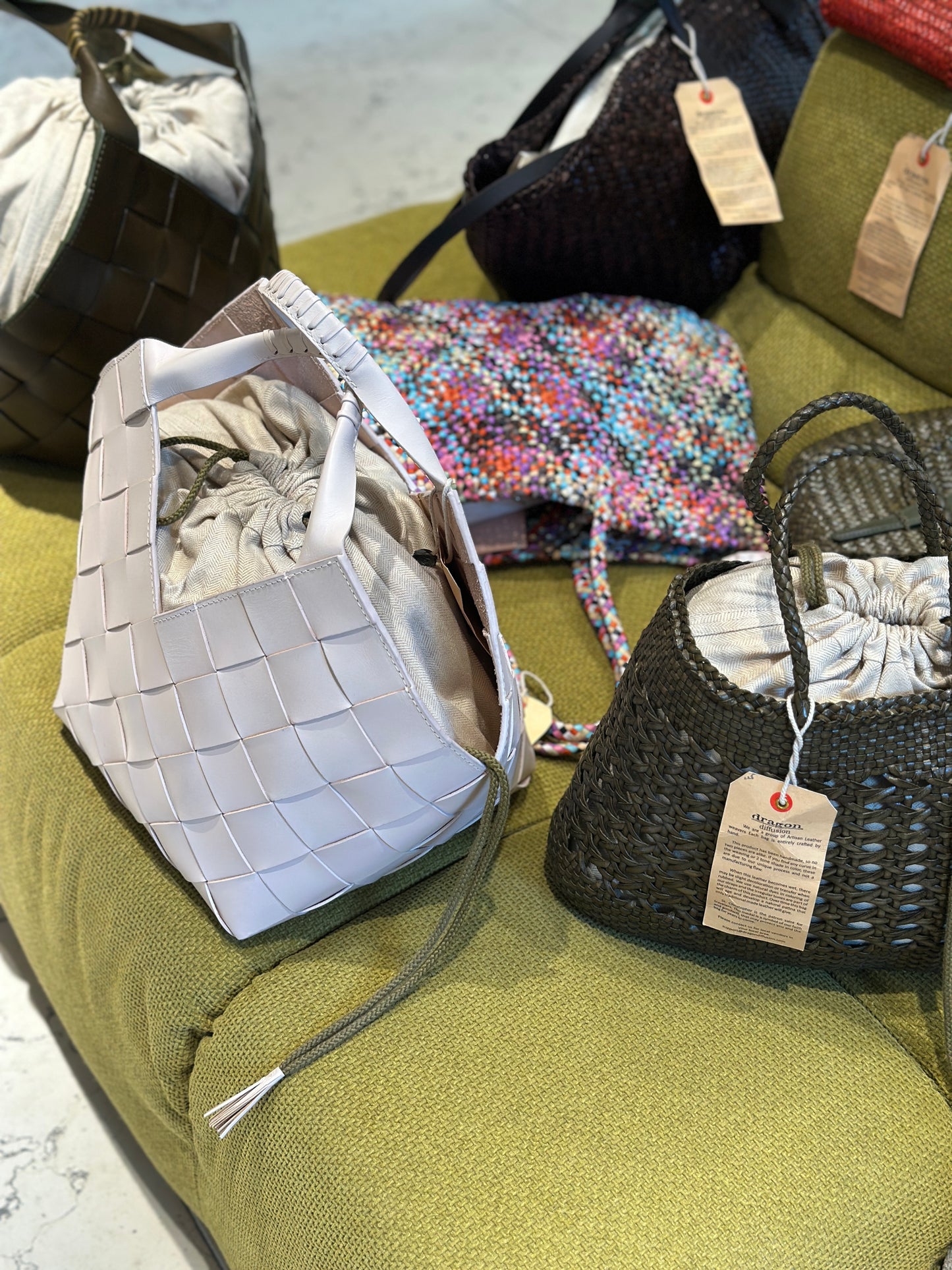 Borsa intreccio latte