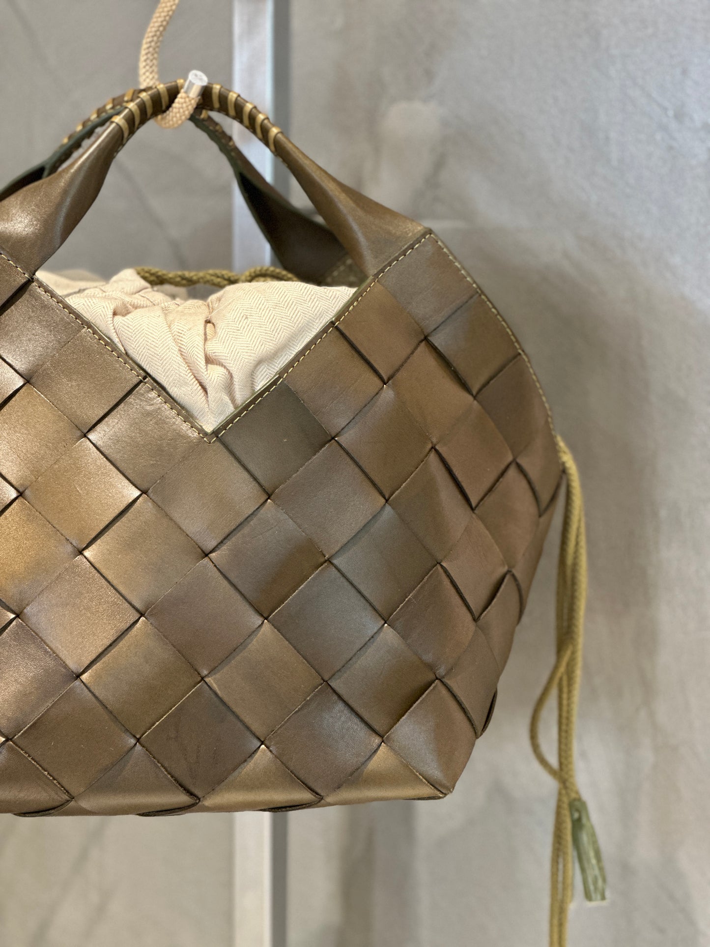 Borsa intreccio kaki
