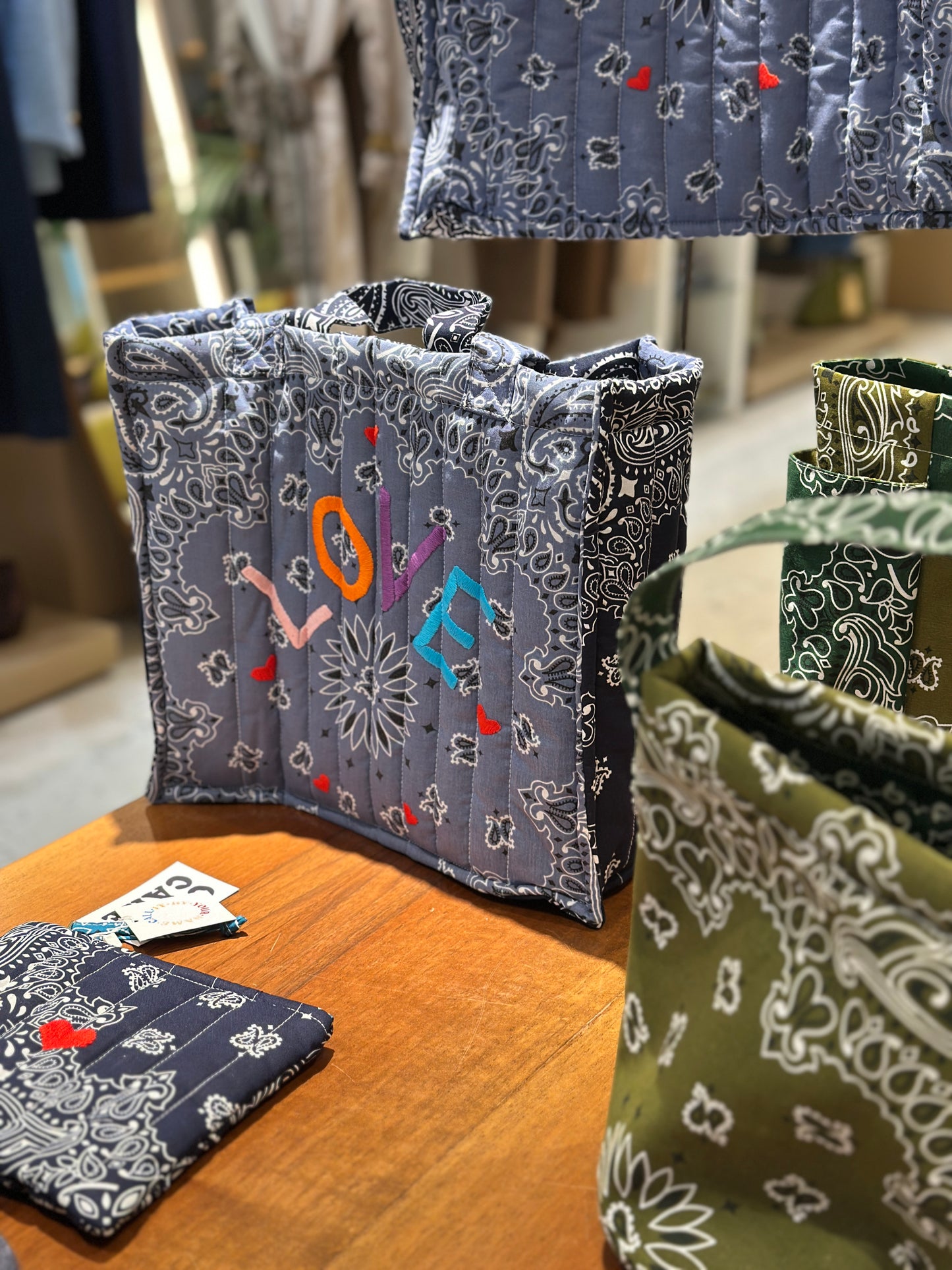 Borsa midi bandana navy~chambray