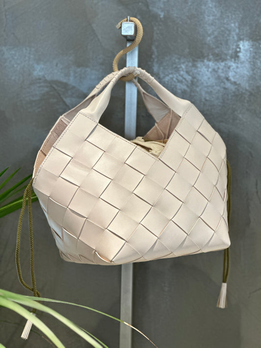 Borsa intreccio latte