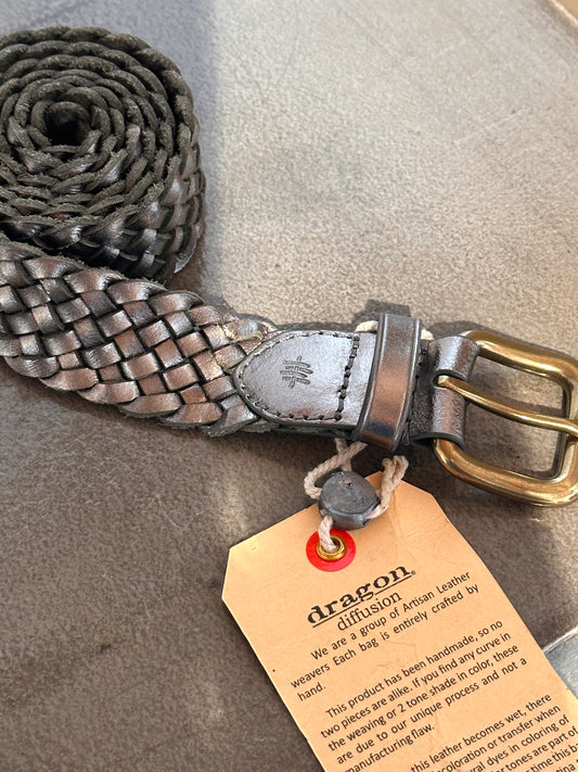Cintura intreccio in pelle silver