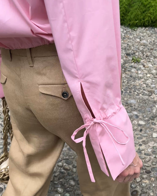 Camicia crop rosa