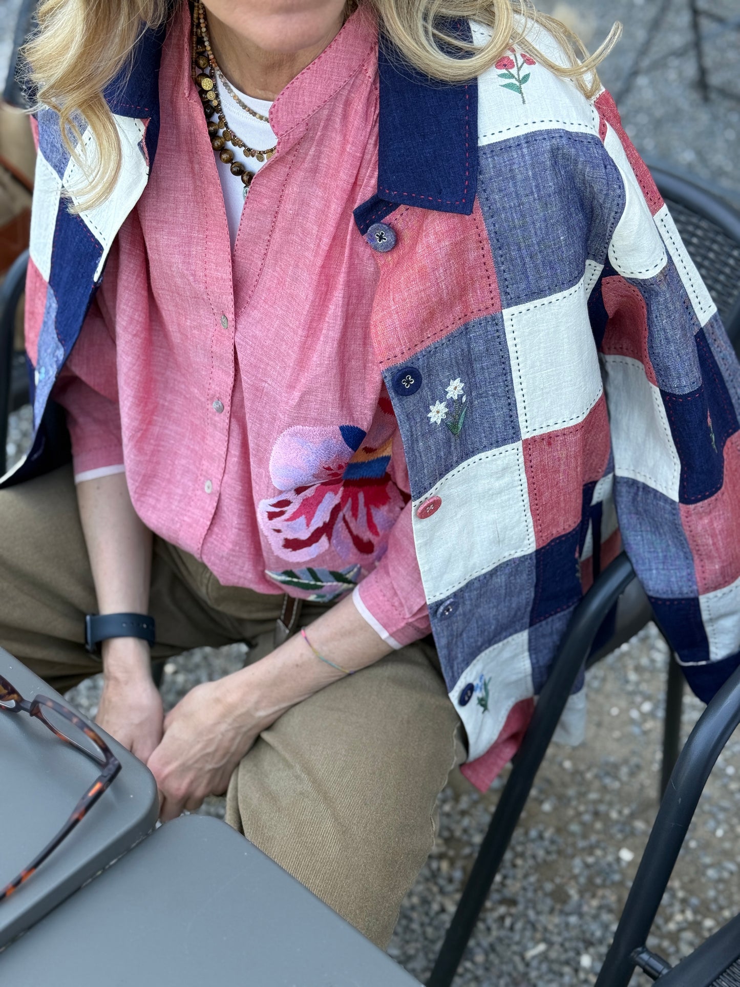 Giacca patchwork e ricami